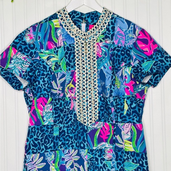 Lilly Pulitzer Plus Size Adrena patchwork shift Pop Up Lillys Party dress SZ 14 - Picture 7 of 9
